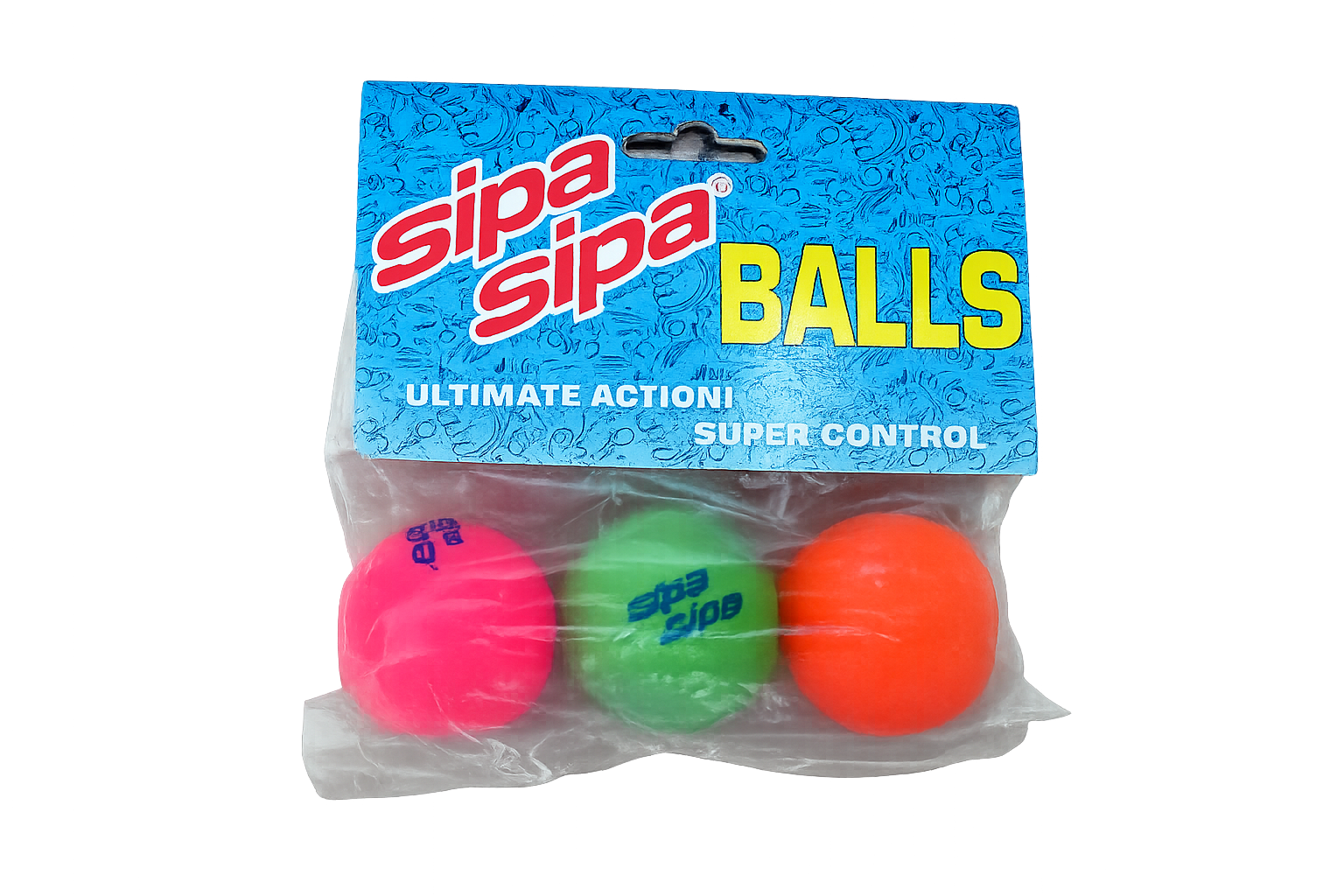 ORIGINAL Vintage Splashball Neon Paddle Set Balls - Sipa Sipa