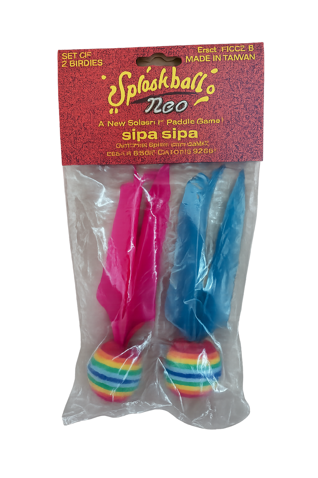 ORIGINAL Vintage Splashball Neon Birdies for Paddle Set - Sipa Sipa
